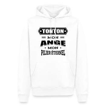 TONTON MON ANGE MON PILIER ETERNEL - Sweat à capuche Premium bio Homme - blanc - Devant - Nico (187cm)