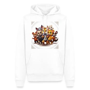 Das groovige Line-Up - Männer Premium Bio Hoodie - Weiß - Vorne - Nico (187cm)