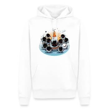 La brigade des bonhommes de neige - Sweat à capuche Premium bio Homme - blanc - Devant - Nico (187cm)