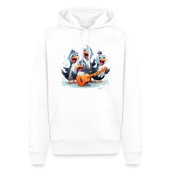 Das Chaos der Vogelmelodie - Männer Premium Bio Hoodie - Weiß - Vorne - Nico (187cm)