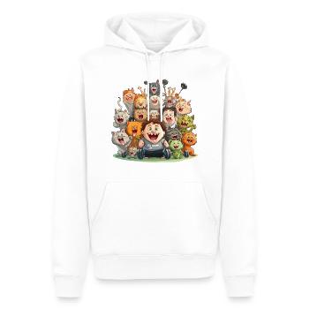 The Fit and Funny Crew - Men’s Premium Organic Hoodie - white - Front - Nico (187cm)