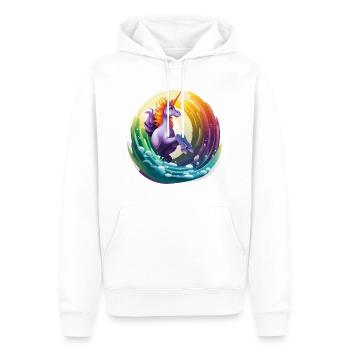 Mystische Kaskade - Männer Premium Bio Hoodie - Weiß - Vorne - Nico (187cm)