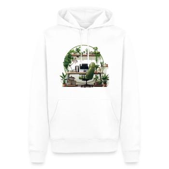 Bureau vert - Sweat à capuche Premium bio Homme - blanc - Devant - Nico (187cm)