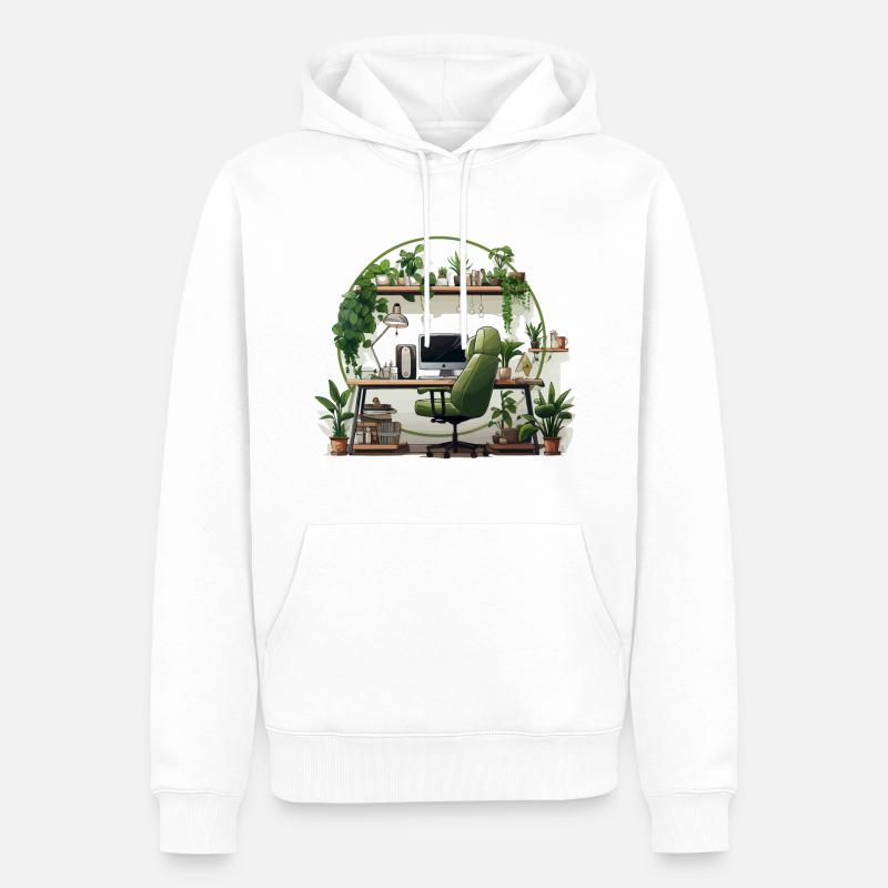 Bureau vert - Sweat à capuche Premium bio Homme - blanc