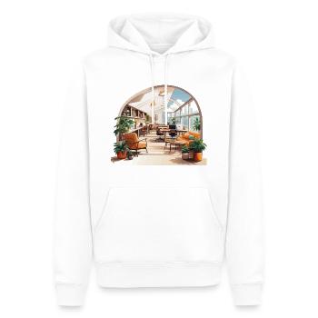 Kollaboratives Heiligtum - Männer Premium Bio Hoodie - Weiß - Vorne - Nico (187cm)