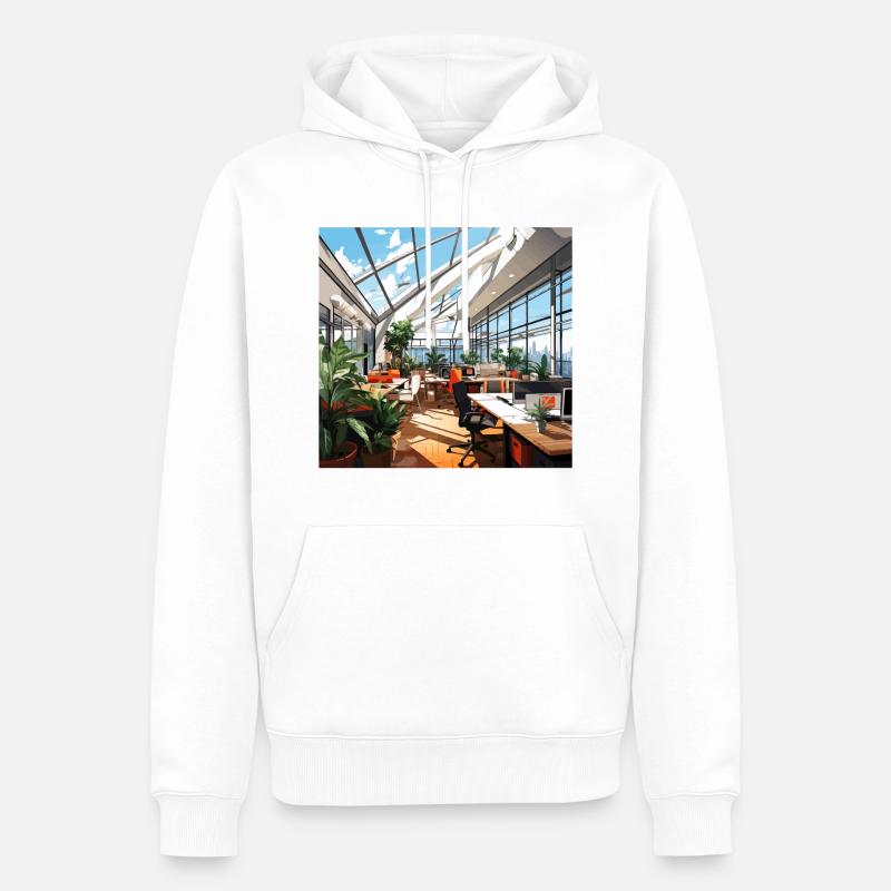Collaboration ouverte - Sweat à capuche Premium bio Homme - blanc