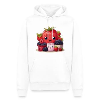 Bonheur des baies - Sweat à capuche Premium bio Homme - blanc - Devant - Nico (187cm)