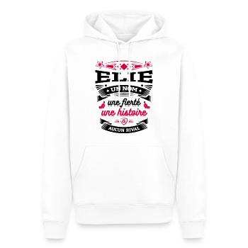 ELIE UN NOM UNE FIERTÉ AUCUN RIVAL - Sweat à capuche Premium bio Homme - blanc - Devant - Nico (187cm)