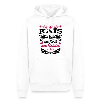 KAÏS UN NOM UNE FIERTÉ AUCUN RIVAL - Sweat à capuche Premium bio Homme - blanc - Devant - Nico (187cm)
