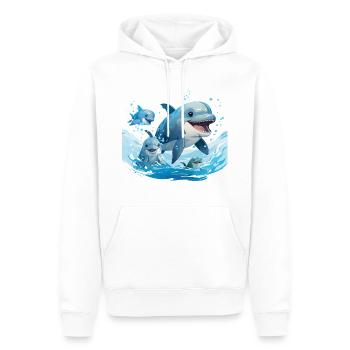 Dolphins Dance - Men’s Premium Organic Hoodie - white - Front - Nico (187cm)
