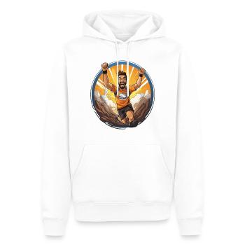 Marathon-Erfolge - Männer Premium Bio Hoodie - Weiß - Vorne - Nico (187cm)