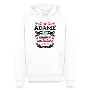ADAME UN NOM UNE FIERTÉ AUCUN RIVAL - Sweat à capuche Premium bio Homme - blanc - Devant - Nico (187cm)