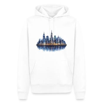 Skyline of a city - Men’s Premium Organic Hoodie - white - Front - Nico (187cm)