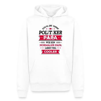 POLITIKER PAPA: COOL, STARK, CHARISMATISCH - Männer Premium Bio Hoodie - Weiß - Vorne - Nico (187cm)