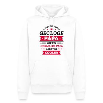 GEOLOGE PAPA: COOL, VATERTAG, WEIHNACHTEN - Männer Premium Bio Hoodie - Weiß - Vorne - Nico (187cm)