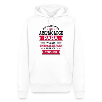 ARCHÄOLOGE PAPA: COOL, VATERTAG, WEIHNACHTEN - Männer Premium Bio Hoodie - Weiß - Vorne - Nico (187cm)