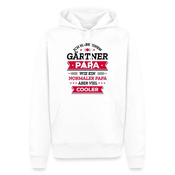 GÄRTNER PAPA: GEBURTSTAG, VATERTAG, WEIHNACHTEN - Männer Premium Bio Hoodie - Weiß - Vorne - Nico (187cm)