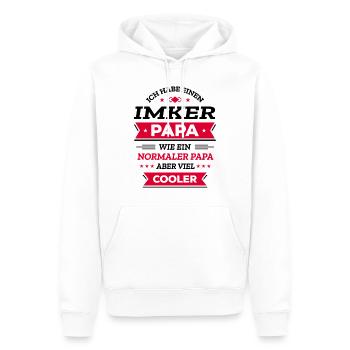 IMKER PAPA: GEBURTSTAG, VATERTAG, WEIHNACHTEN - Männer Premium Bio Hoodie - Weiß - Vorne - Nico (187cm)