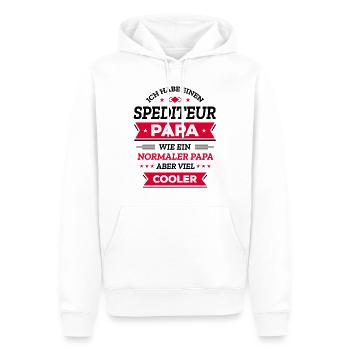 SPEDITEUR PAPA GEBURTSTAG WEIHNACHTEN VATERTAG - Männer Premium Bio Hoodie - Weiß - Vorne - Nico (187cm)