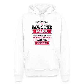 BAUARBEITER PAPA: GEBURTSTAG WEIHNACHTEN VATERTAG - Männer Premium Bio Hoodie - Weiß - Vorne - Nico (187cm)