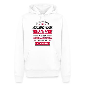 MODEDESIGNER PAPA GEBURTSTAG WEIHNACHTEN VATERTAG - Männer Premium Bio Hoodie - Weiß - Vorne - Nico (187cm)