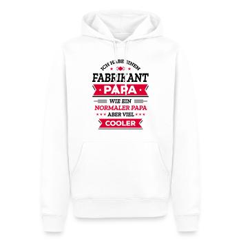 FABRIKANT PAPA: GEBURTSTAG WEIHNACHTEN VATERTAG - Männer Premium Bio Hoodie - Weiß - Vorne - Nico (187cm)