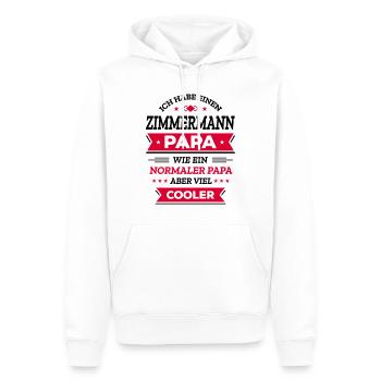 ZIMMERMANN PAPA: GEBURTSTAG, WEIHNACHTEN, VATERTAG - Männer Premium Bio Hoodie - Weiß - Vorne - Nico (187cm)