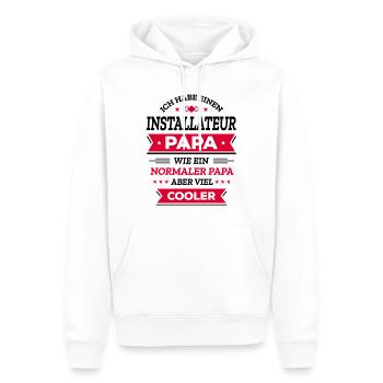 INSTALLATEUR PAPA GEBURTSTAG WEIHNACHTEN VATERTAG - Männer Premium Bio Hoodie - Weiß - Vorne - Nico (187cm)