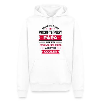 REZEPTIONISTPAPA GEBURTSTAG WEIHNACHTEN VATERTAG - Männer Premium Bio Hoodie - Weiß - Vorne - Nico (187cm)