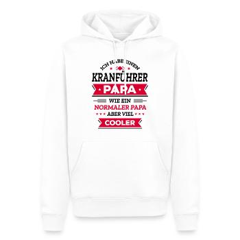 KRANFÜHRERPAPA: GEBURTSTAG WEIHNACHTEN VATERTAG - Männer Premium Bio Hoodie - Weiß - Vorne - Nico (187cm)