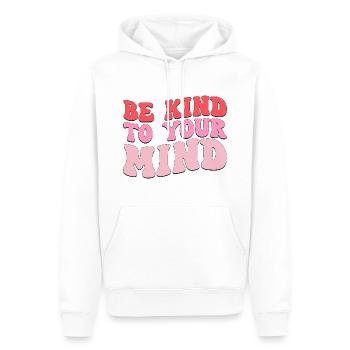 Soyez gentil avec votre - Sweat à capuche Premium bio Homme - blanc - Devant - Nico (187cm)