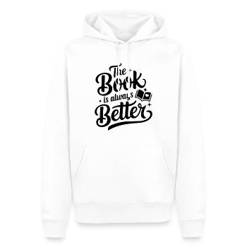Le livre est toujours meilleur - Sweat à capuche Premium bio Homme - blanc - Devant - Nico (187cm)