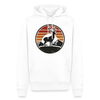 Cerf - Sweat à capuche Premium bio Homme - blanc - Devant - Nico (187cm)
