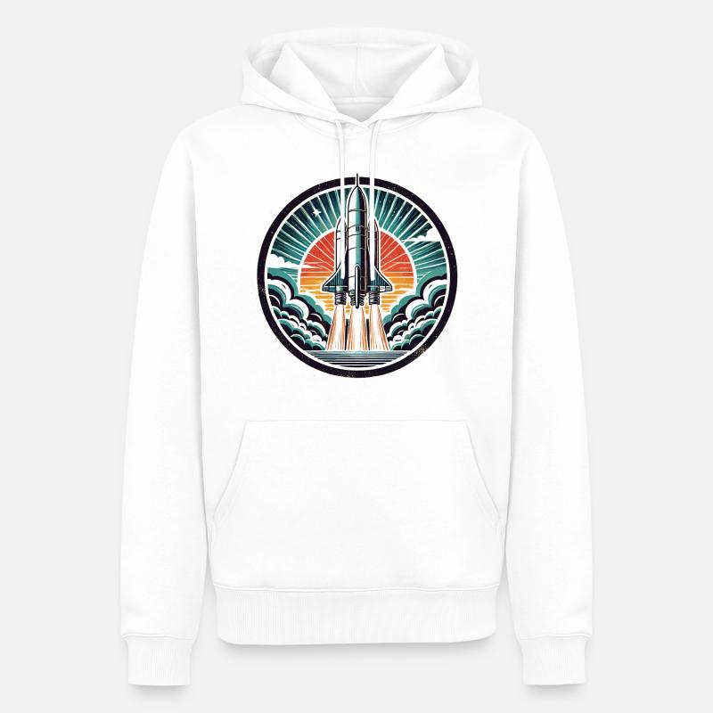 Space shuttle Spaceship - Männer Premium Bio Hoodie - Weiß