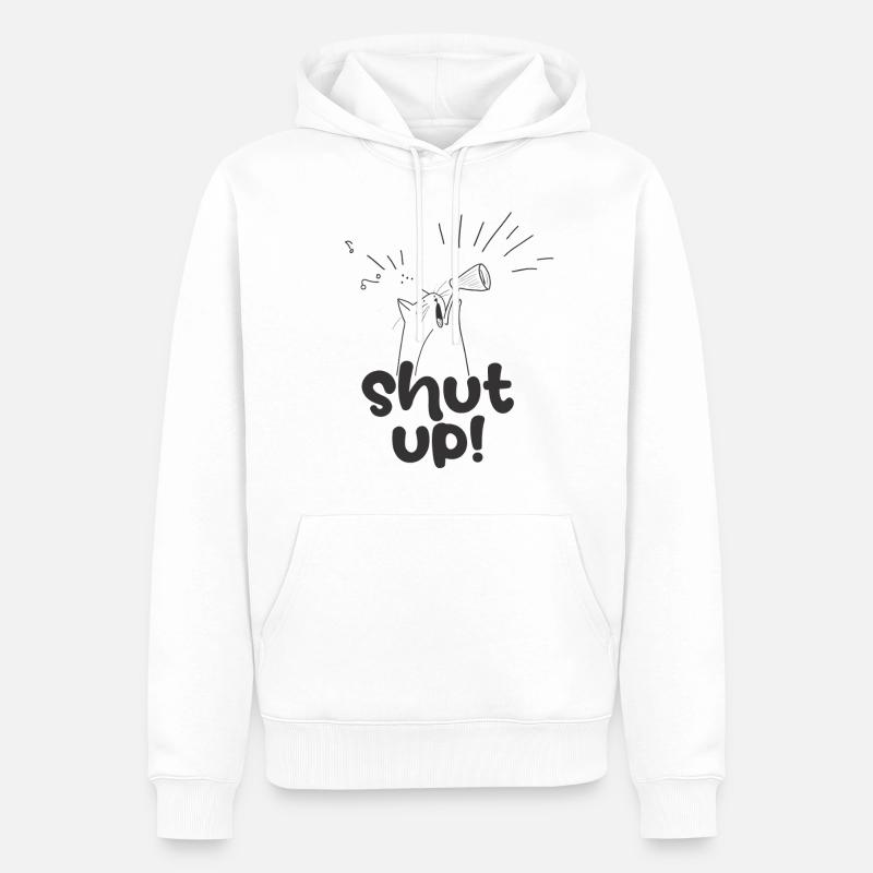 shut up - Männer Premium Bio Hoodie - Weiß