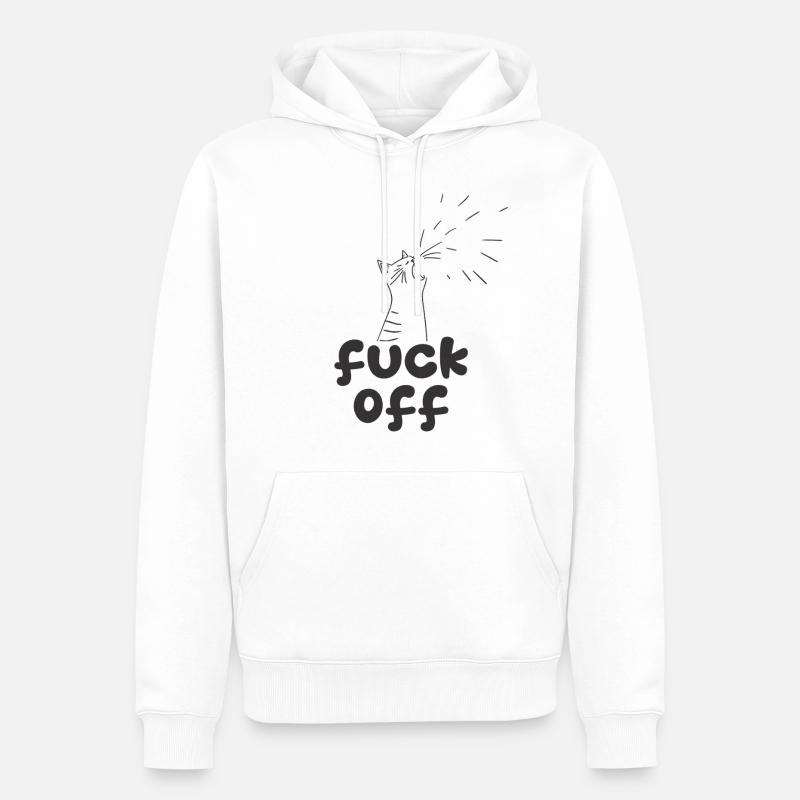fuuuu désactivé - Sweat à capuche Premium bio Homme - blanc