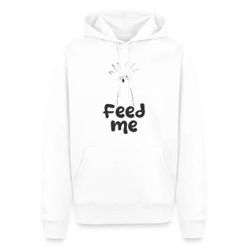 feed me - Men’s Premium Organic Hoodie - white - Front - Nico (187cm)