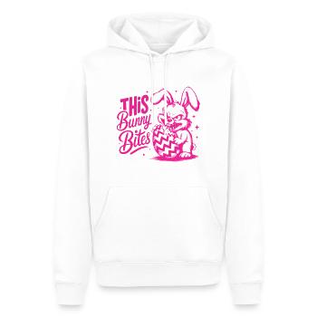 Ce lapin mord - Sweat à capuche Premium bio Homme - blanc - Devant - Nico (187cm)