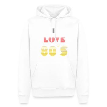 I Love 80s – Retro Kult Design - Men’s Premium Organic Hoodie - white - Front - Nico (187cm)