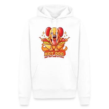 Hot Dog Hund Wurst Fast Food Wortwitz Lustig Humor - Männer Premium Bio Hoodie - Weiß - Vorne - Nico (187cm)