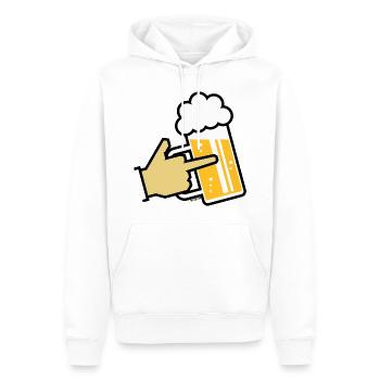 XFinger Icon (L4) - Männer Premium Bio Hoodie - Weiß - Vorne - Nico (187cm)