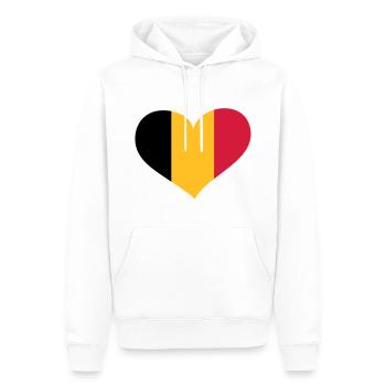 Belgien Herz; Heart Belgium - Sweat à capuche Premium bio Homme - blanc - Devant - Nico (187cm)