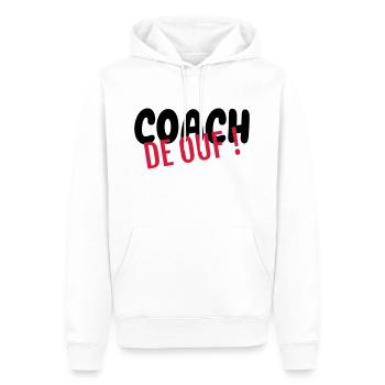 Coach / Coaching / Entraineur / Sport - Sweat à capuche Premium bio Homme - blanc - Devant - Nico (187cm)
