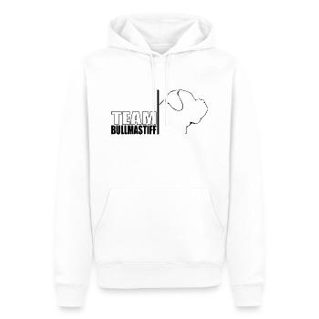 ÉQUIPE Bullmastiff Chien Chien Mastiff Wilsigns - Sweat à capuche Premium bio Homme - blanc - Devant - Nico (187cm)