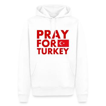 Pray for turkey - Sweat à capuche Premium bio Homme - blanc - Devant - Nico (187cm)