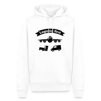 Le monde des logisticiens - Sweat à capuche Premium bio Homme - blanc - Devant - Nico (187cm)