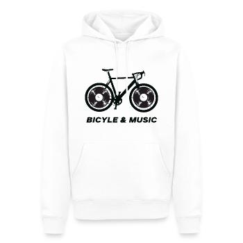 Fahrrad und Musik Geschenkidee - Männer Premium Bio Hoodie - Weiß - Vorne - Nico (187cm)