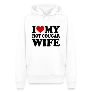 I love my hot cougar wife - Sweat à capuche Premium bio Homme - blanc - Devant - Nico (187cm)