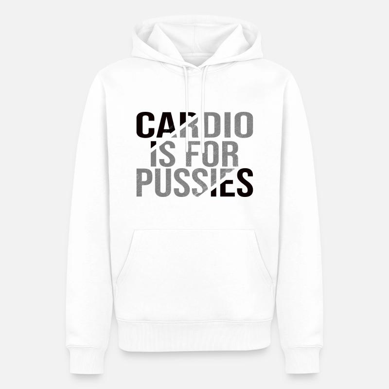 Cardio est pour les chattes - Sweat à capuche Premium bio Homme - blanc
