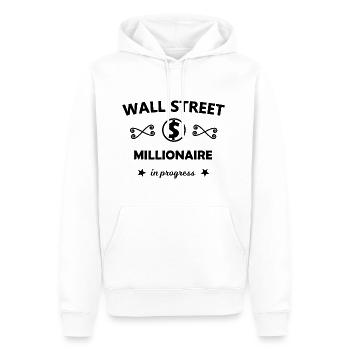 Le millionnaire boursier - Sweat à capuche Premium bio Homme - blanc - Devant - Nico (187cm)
